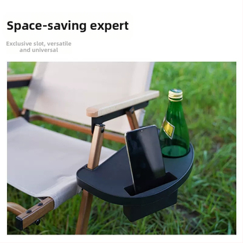 Aikete plastmasas kempinga krēsls no galdu un krēsliem ar sānu uzglabāšanas nodalījumu un glāzes turētāju