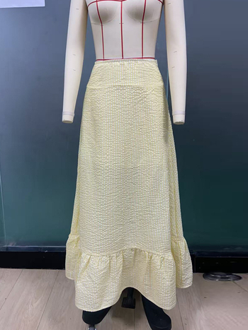 Φούστα ομπρέλα, μονόχρωμη, μεσαίου μήκους, 95% πολυεστέρας, Καλοκαίρι 2025