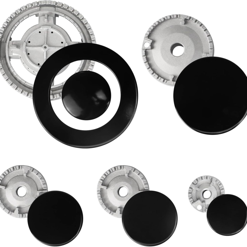 Αξεσουάρ καυστήρα φούρνου αερίου: κάλυμμα φλόγας από σίδηρο κοίλο/ευθύ και σετ διανομής φλόγας, μοντέλο 12334, χειροκίνητη εγκατάσταση, βάρος 1102 g