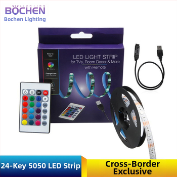 RGB LED-szalag 5V USB, modell BC-5050MINI30FS-5V, 30×5050 LED, 1 m hosszú, dimmelhető, vízálló TV háttérvilágítás