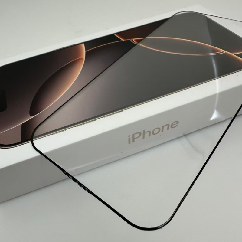 Защитно стъкло за екран за iPhone 16 Pro Max — 3D извити ръбове, пълно прилепване, анти-пийпинг, HD яснота