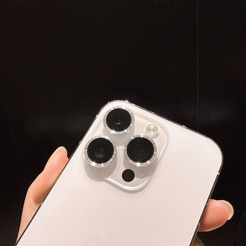 Κενός μεταλλικός δακτύλιος φακού για την πίσω κάμερα της Apple — φιλμ φακού από tempered glass, HD προστασία, συμβατό με συσκευές Apple