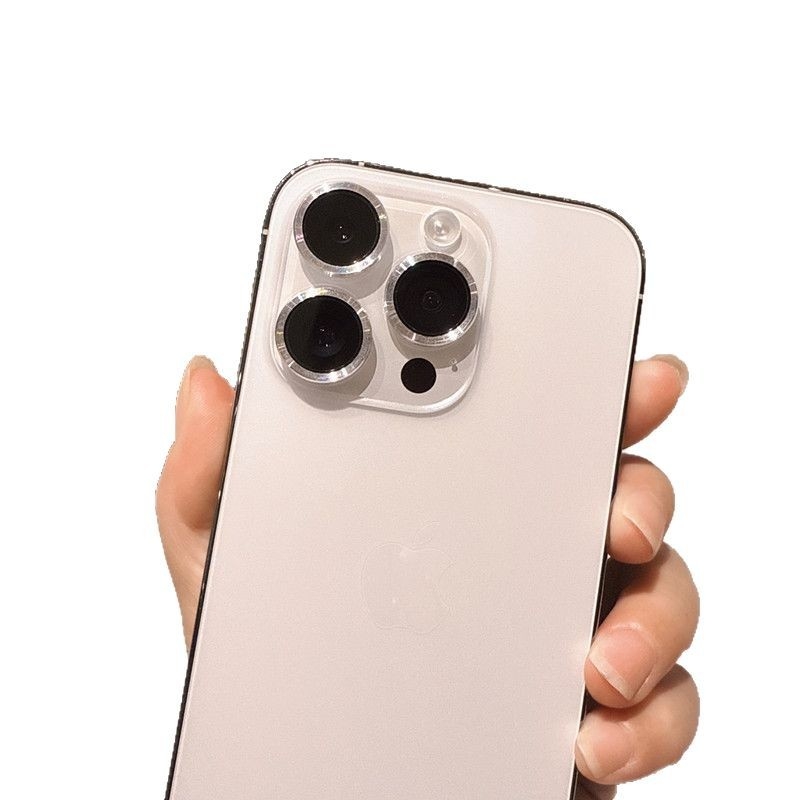 Κενός μεταλλικός δακτύλιος φακού για την πίσω κάμερα της Apple — φιλμ φακού από tempered glass, HD προστασία, συμβατό με συσκευές Apple