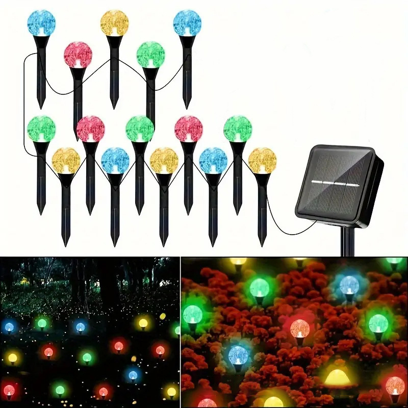 Buffett BFT-38 saulės energijos LED grandinės šviesos sodui, IP67 atsparus vandeniui, gėlių formos, reguliuojamas šviesos galingumas, mygtukų valdymas