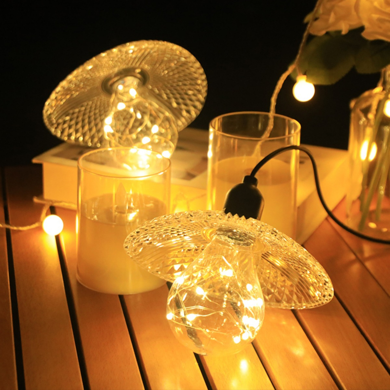 Saulės energijos pakabinama lemputė lauko kempingams – apvali dekoratyvinė kamuolio lemputė IP44, DC maitinimas, įvesties įtampa ≤36V, CE sertifikatas, modelis RC-109, RCJ prekės ženklas