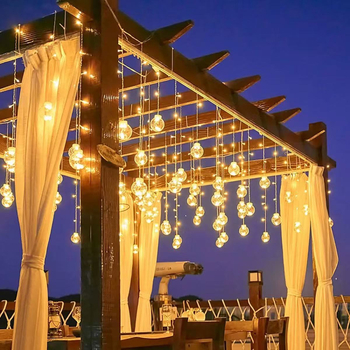 Ηλιακή κουρτίνα φωτισμού – σφαίρα ευχών, 12 LED, IP55, Dongcheng LED, ηλιακή τροφοδοσία