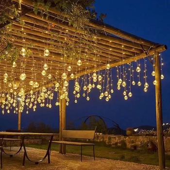 Ηλιακή κουρτίνα φωτισμού – σφαίρα ευχών, 12 LED, IP55, Dongcheng LED, ηλιακή τροφοδοσία