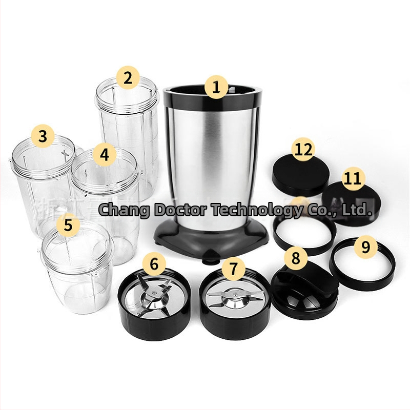 Torposh многофункционална сокоизстисквачка и кухненски робот, двойна ножова система; 18001-20000 rpm; 201-500 W; 601-800 ml; PC хранителен пластмасов съд