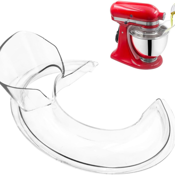 Щит за разливи за KitchenAid 4.5–5QT Tilt-Head кухненски миксер, прозрачен, защита от разливи