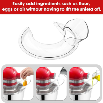 Щит за разливи за KitchenAid 4.5–5QT Tilt-Head кухненски миксер, прозрачен, защита от разливи
