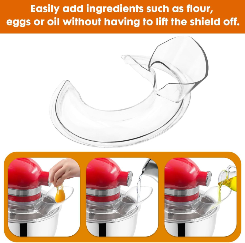Κάλυμμα προστασίας πιτσιλιών για KitchenAid 4.5–5QT Tilt-Head Μίξερ, Διαφανές, Ανθεκτικό στις πιτσιλιές