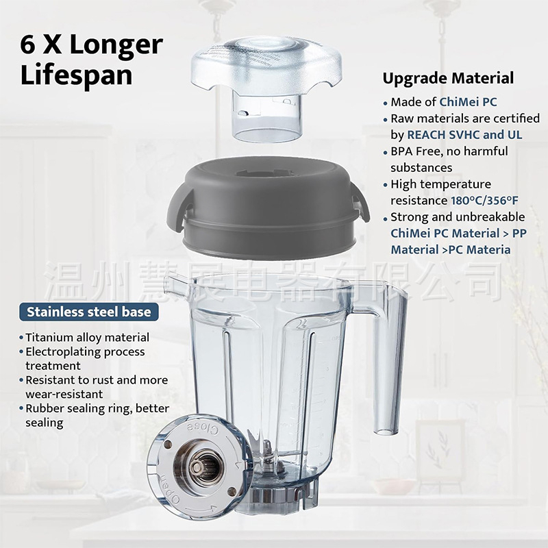 Vitamix-kompatibilis VT 32oz csere pohár szójatejhez, keveréshez és őrléshez – Modell VT 32oz