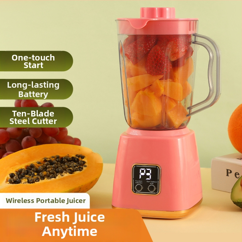Домашна автоматична сокоизстисквачка с преносим дизайн, 12001–15000 rpm, капацитет 801–1000 ml, стоманен вътрешен съд, вградена батерия