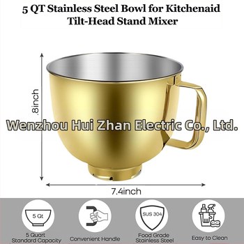 Стоманена купа за смесване, съвместима с KitchenAid, с дръжка — аксесоари за кухненски машини