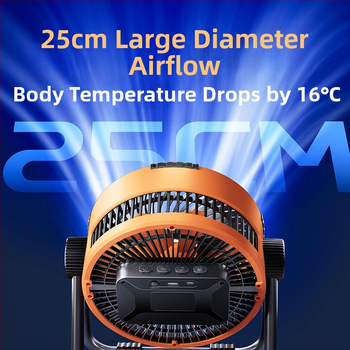 Φορητός ανεμιστήρας USB με ενσωματωμένη μπαταρία 6000mAh, νυχτερινό φως, τηλεχειριστήριο και έλεγχο μέσω εφαρμογής, κινητήρας χωρίς ψήκτρες