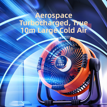 Φορητός ανεμιστήρας USB με ενσωματωμένη μπαταρία 6000mAh, νυχτερινό φως, τηλεχειριστήριο και έλεγχο μέσω εφαρμογής, κινητήρας χωρίς ψήκτρες