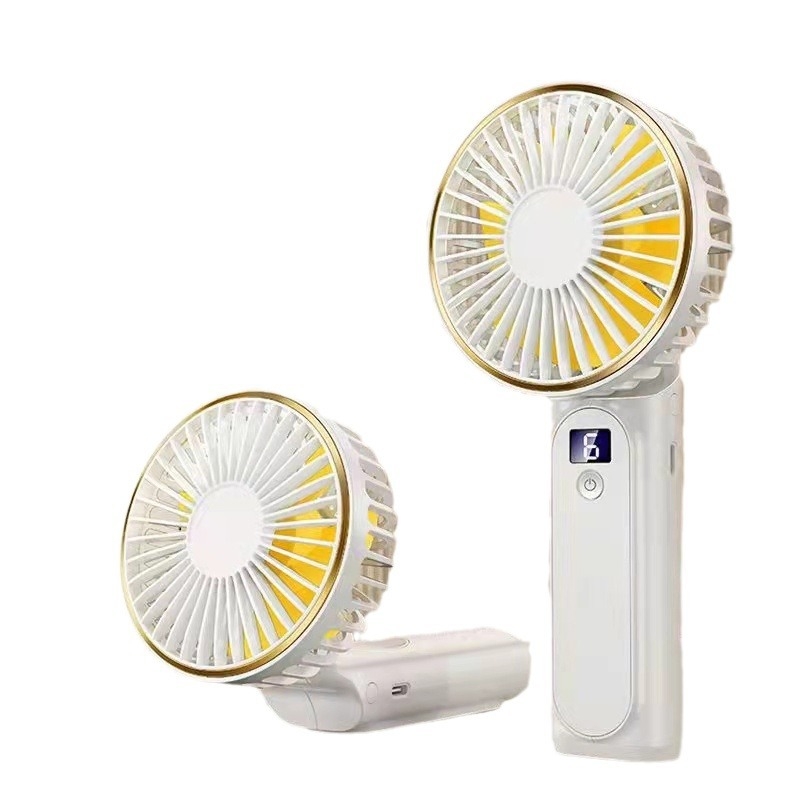 Rankinis USB ventiliatorius su sulankstomu kaklo dizainu – 7 mentės, įrengta baterija 2000–4000 mAh, 5V 3W, 6 greičiai