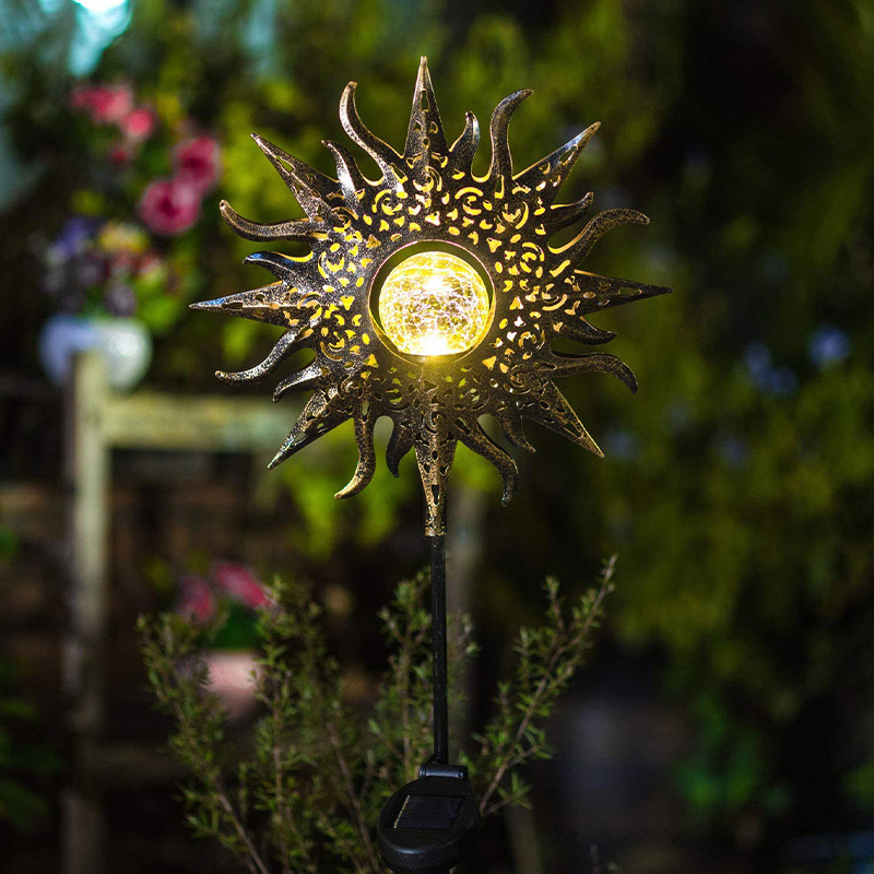 Kerti napelemes lámpa napraforgó motívummal – LED, 0–2W, 6–12 óra folyamatos világítás, indukciós kapcsoló