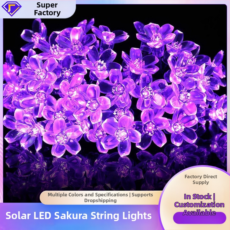 MD201 Saulės LED sruogos šviesos, gėlių formos, lauko kiemo dekorui, IP65, 2V įvestis, 0.06W, 10 lm, pritaikomos