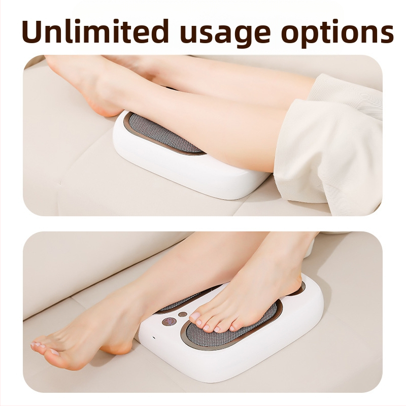 Масажор за крака с месене, загряване и вибрация (4 масажни контакта; модел SU7; презареждаем; ABS корпус; техники на масаж: месене, акупресура)