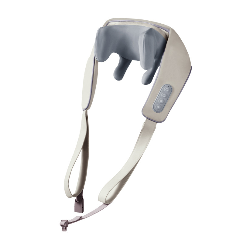 Masaj pentru umeri și gât, cu 6 capete de masaj, alimentare USB, funcție de temporizare, model 002, finisaj din piele