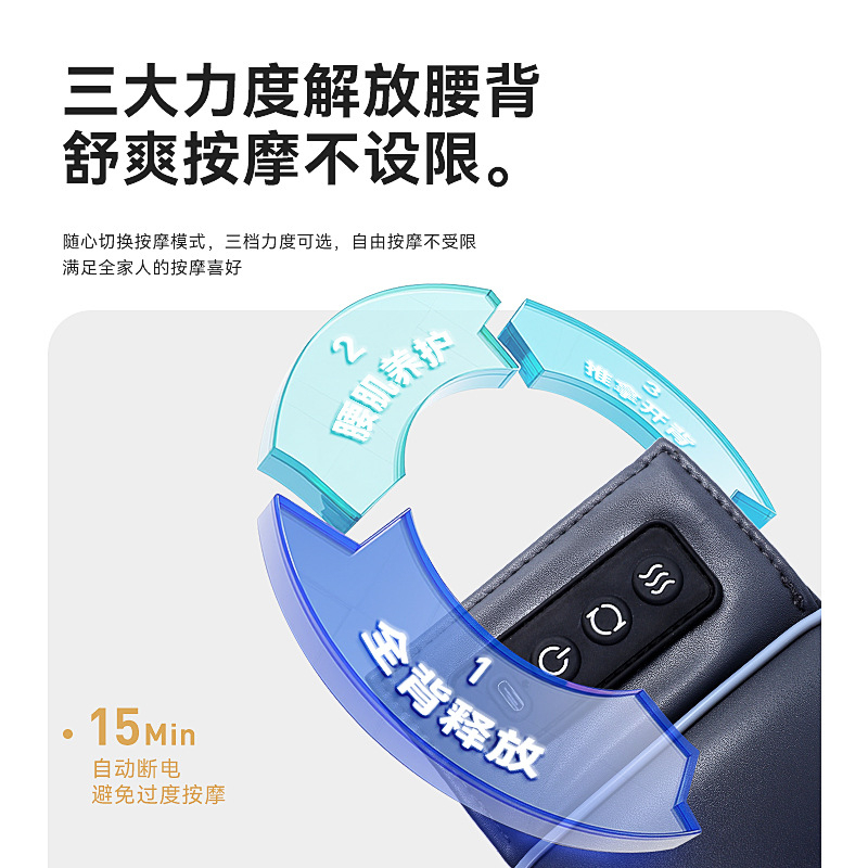 Constant Comfort Masažer za vrat, struk i leđa, 4 glave, punjiv, infracrvena terapija, topla kompresija, masaža, tapkanje i gnječenje, 3 brzine