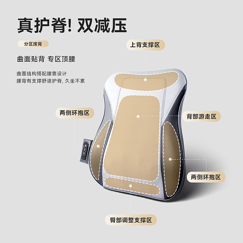 Constant Comfort Masažer za vrat, struk i leđa, 4 glave, punjiv, infracrvena terapija, topla kompresija, masaža, tapkanje i gnječenje, 3 brzine