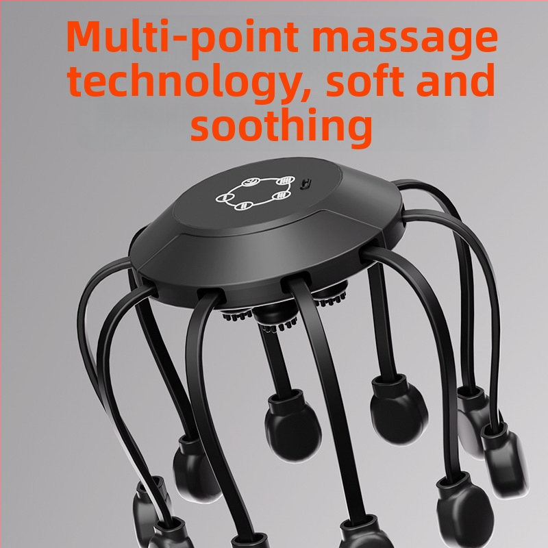 Масажор за глава с Bluetooth, дизайн октопод, презареждаем, 4-режимна вибрация, модел 2987