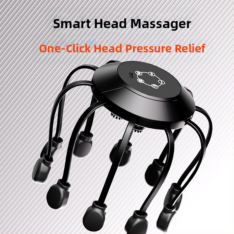 Масажор за глава с Bluetooth, дизайн октопод, презареждаем, 4-режимна вибрация, модел 2987