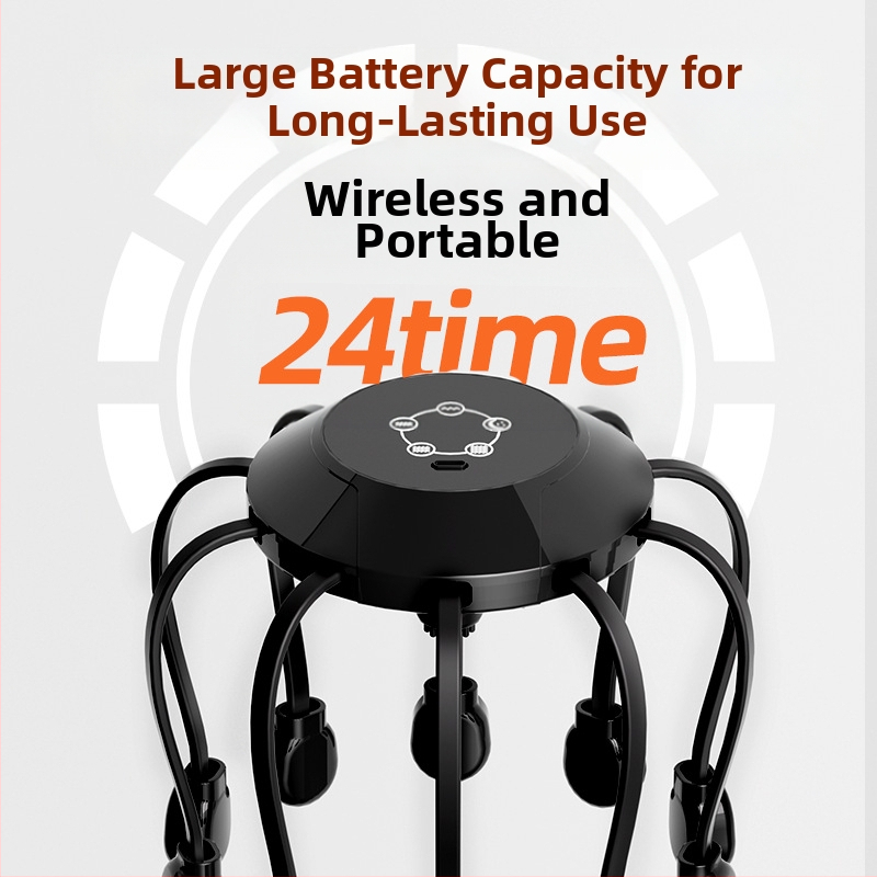 Масажор за глава с Bluetooth, дизайн октопод, презареждаем, 4-режимна вибрация, модел 2987