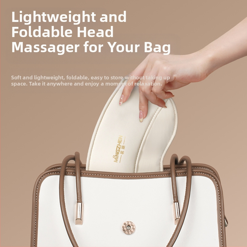 Шлем масажор за глава и очи с въздушна възглавница и горещ компрес – презареждащ се, 3 нива, интегриран масаж на глава и очи