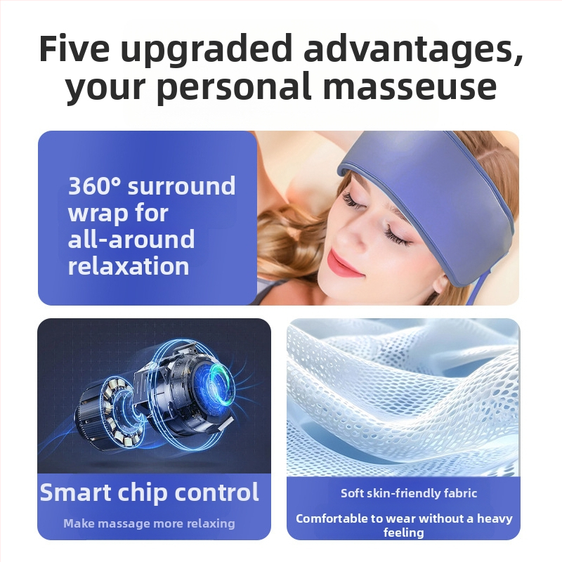 Jacqui масажор за глава 678 USB захранване, управление с бутон, 4 скорости, топъл компрес