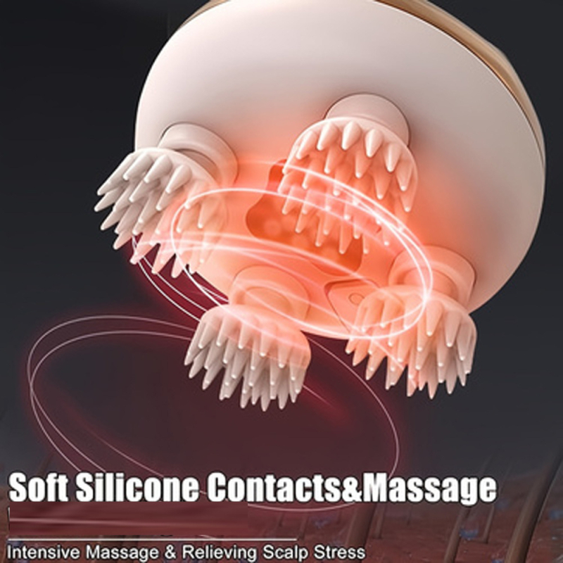 Masajer pentru scalp cu 8 gheare, set pentru cap și față, reîncărcabil, 3 trepte, baterie de 800mAh