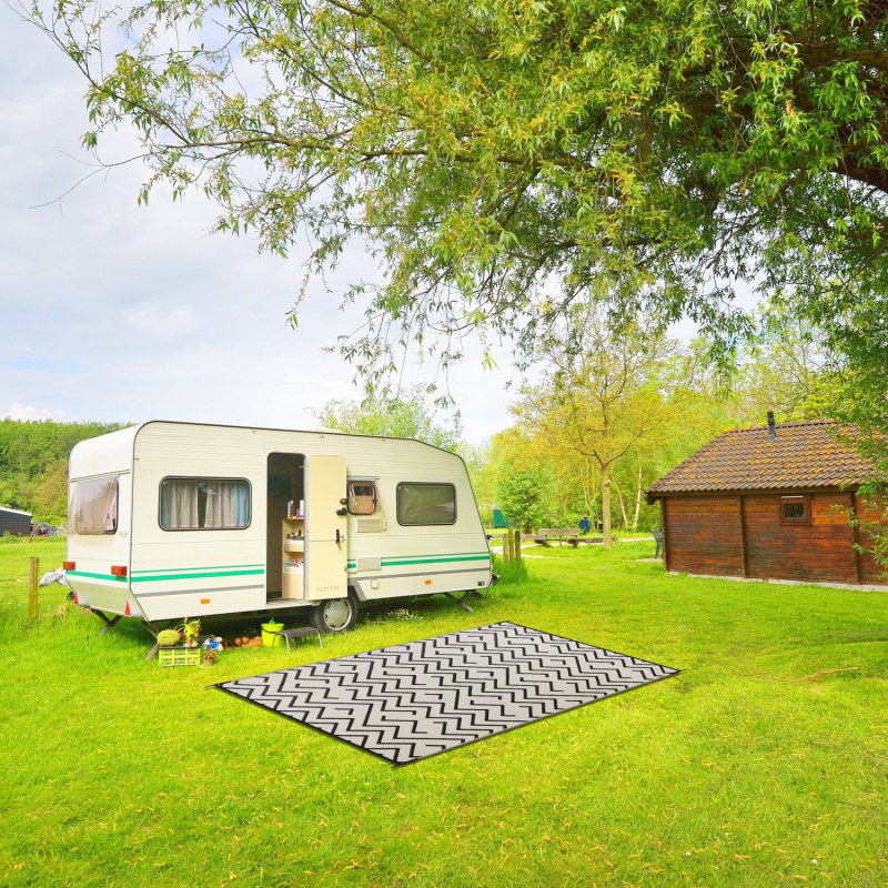 Ārējā PP caurules pinuma paklājs, tukšas plastmasas caurules ar Twill audumu, mitrumizturīgs, viegls, 200–750 g/m², piemērots 5–10 personām