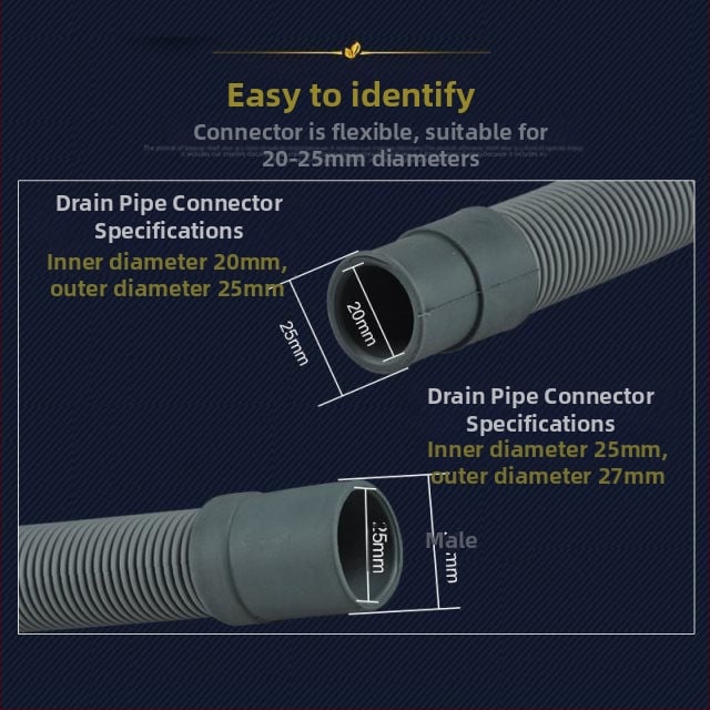 Huxin LMJD двойно прав дренажен тръбопровод за пералня – PVC, номинално налягане 2, работна температура 20–40°C, вградена инсталация