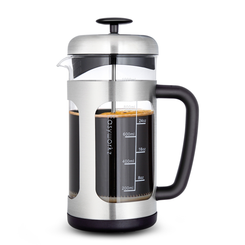 Σετ γυάλινης καφετιέρας με φίλτρο ροής και infuser για τσάι (Nordic στυλ, Πρώτης Τάξης Ποιότητα)