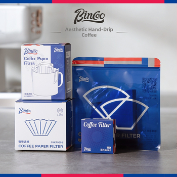 Bincoo Χαρτί φίλτρου καφέ από ίνες ξύλου, σε σχήμα φαν, κυκλικό, μιας χρήσης, για V60, χειροπαρασκευασμένος καφές