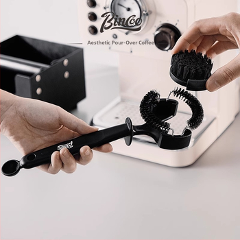 Bincoo Βούρτσα Καθαρισμού Κεφαλής Ομάδας για Μηχανή Καφέ – Νάιλον, Μοντέρνο Απλό Στυλ, Αποσπώμενη Κυκλική Κεφαλή