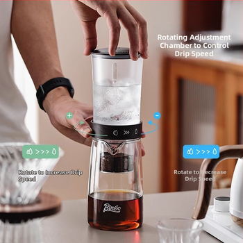 Bin Coo stiklinė kavos lašelinė indas namų naudojimui, rankinis lašų paruošimas