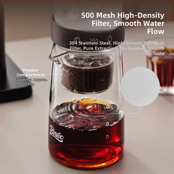 Bin Coo stiklinė kavos lašelinė indas namų naudojimui, rankinis lašų paruošimas