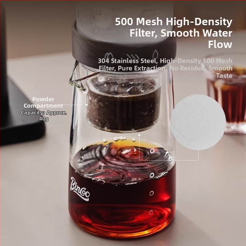 Bin Coo stiklinė kavos lašelinė indas namų naudojimui, rankinis lašų paruošimas