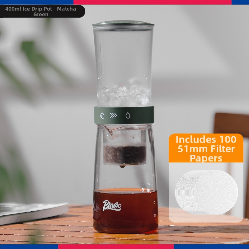 Bin Coo stiklinė kavos lašelinė indas namų naudojimui, rankinis lašų paruošimas