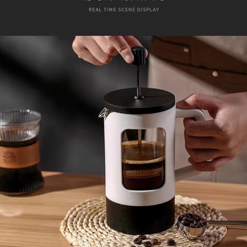 Dexin Френч-прес кафе пот, компактно домашно устройство с филтър, PP материал, персонализация, печат на логото, пускано през 2024 г.