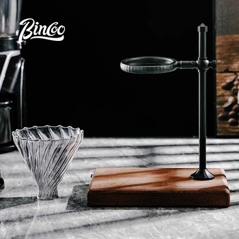 Bin Coo Στήριγμα για καφέ με σετ για οικιακή χρήση, βάση από καρυδιά, μοντέρνο απλό στιλ