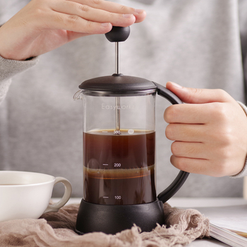 Easyworkz Prancūziška kavos spaudimo indas – 304 nerūdijamas plienas, karščiui atsparus stiklas, integruotas filtras, paprastas dizainas