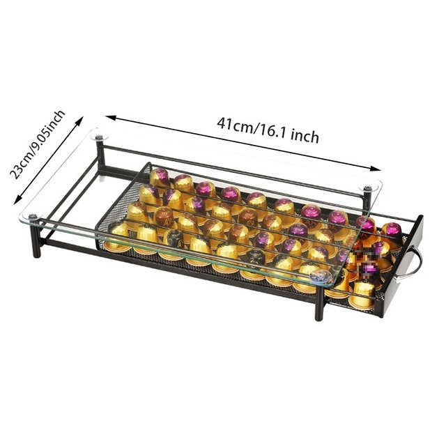 Nespresso kapszulatartó, 40 kapszula kapacitás, 360° forgó kijelző, bár/kávézó számára
