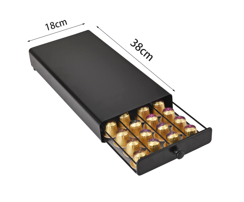 Nespresso kapszulatartó, 40 kapszula kapacitás, 360° forgó kijelző, bár/kávézó számára