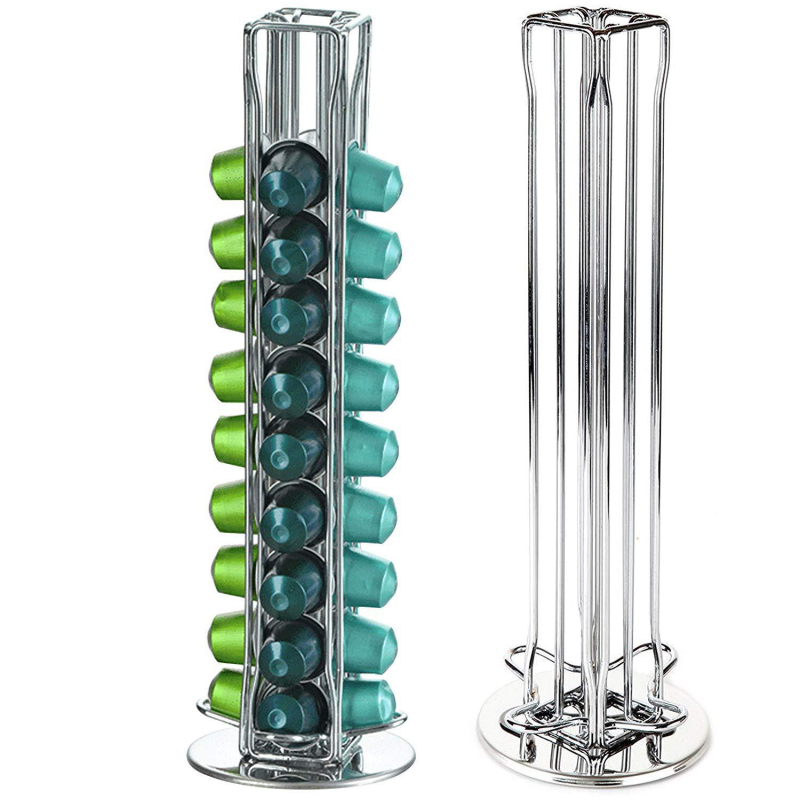 Nespresso kapszulatartó, 40 kapszula kapacitás, 360° forgó kijelző, bár/kávézó számára