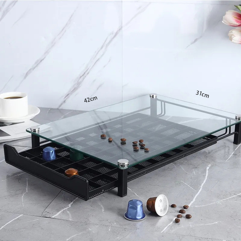 Nespresso kapszulatartó, 40 kapszula kapacitás, 360° forgó kijelző, bár/kávézó számára