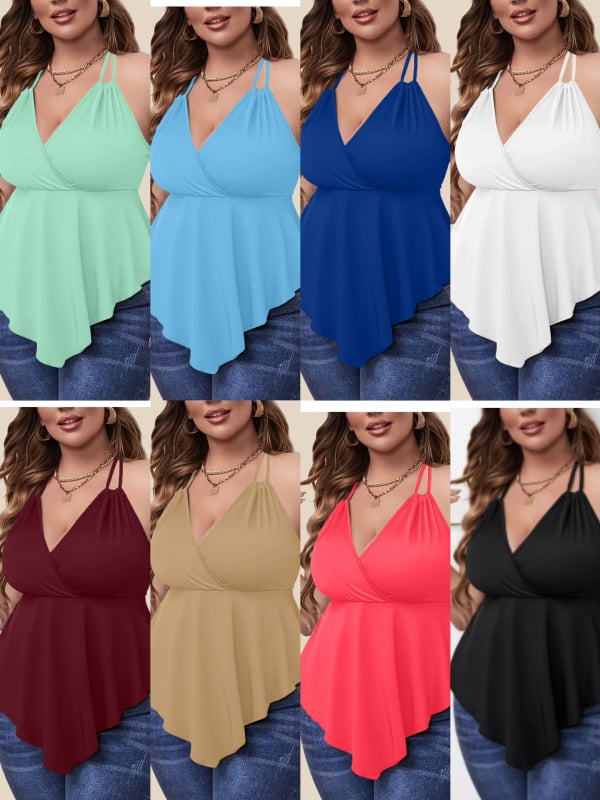 Sling-stílusú top, bő szabás, poliészter–elasztán keverék, hátul nyitott, hossz 50–65 cm